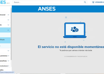 La página de ANSES con problemas