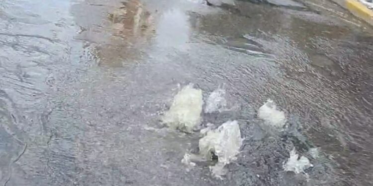 Cloacas colapsaron en Avenida Illia