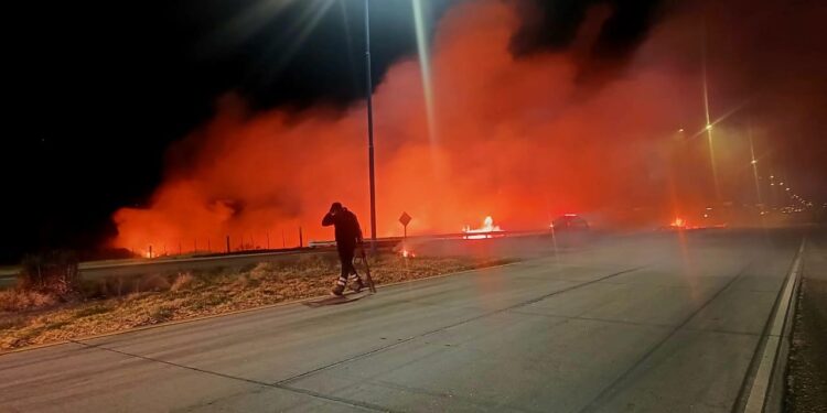 Accidente e incendio en Ruta N 7