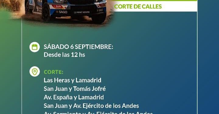 Cortes de calles por el Rally, hoy sábado 06