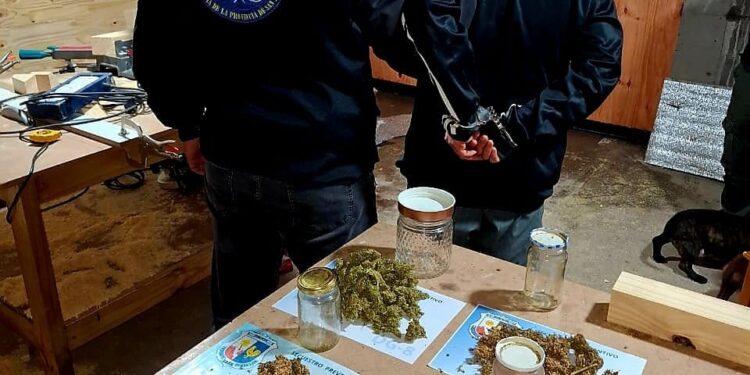 La policía demoro a un hombre con marihuana valuada en 1.700.000 pesos.