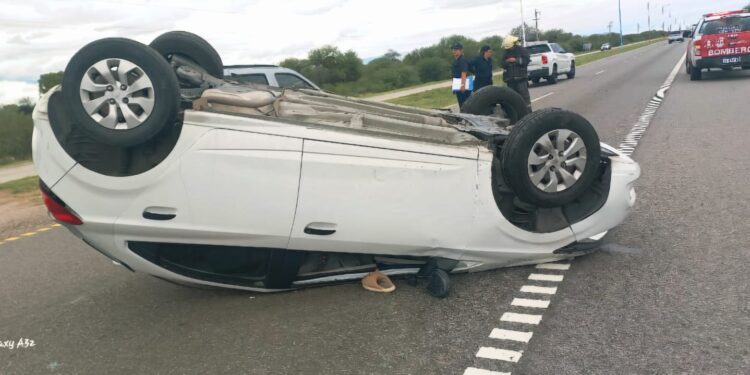 Vuelco en la Autopista Serranías Puntanas