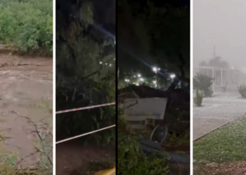 El temporal hizo destrozos en Plaza Pringles y en varios sectores de la ciudad