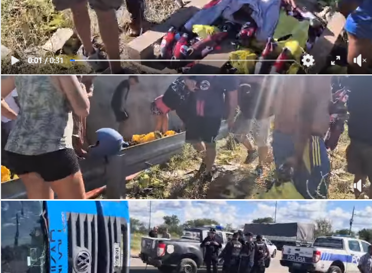 Volcó camión que transportaba cervezas. Los vecinos del lugar arremetieron con la mercadería