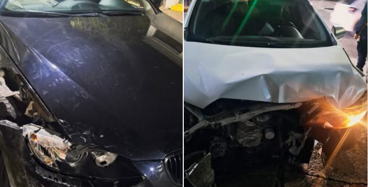 Choque entre dos vehiculos en el centro sin heridos de gravedad