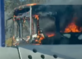 Se incendió un colectivo de la empresa SOLBUS