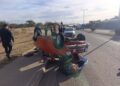 Choque y vuelco en la Autovía de San Luis: dos personas sufrieron heridas leves