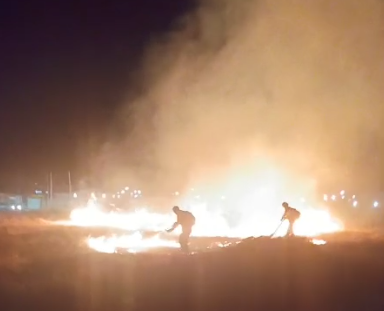 Sofocaron un incendio de malezas en un descampado
