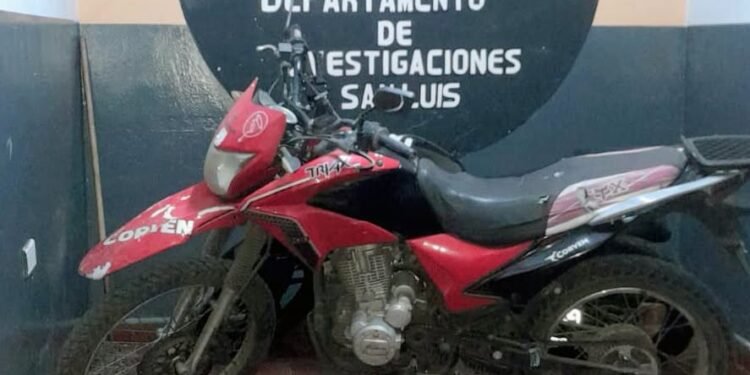 La Policía recuperó una motocicleta que había sido sustraída